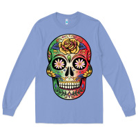 Colony Blue mexican skull Long Sleeve Tee - JahusDesignShop