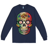 Navy mexican skull Long Sleeve Tee - JahusDesignShop