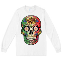 White mexican skull Long Sleeve Tee - JahusDesignShop