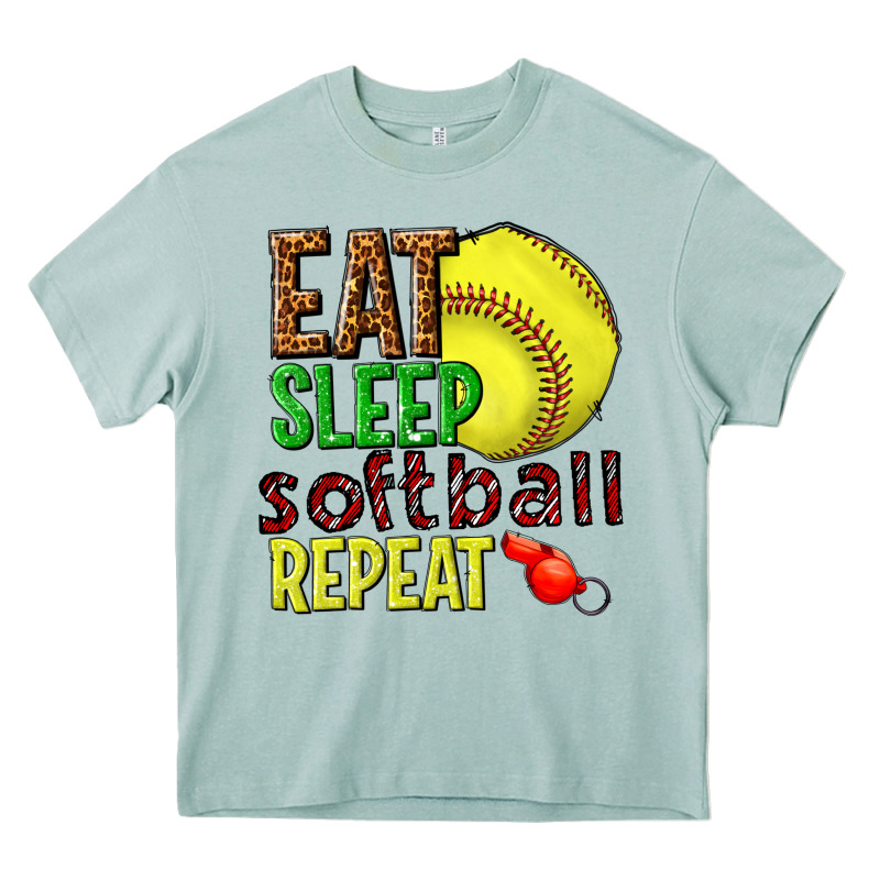 Eat Sleep Softball Repeat Heavy Core Tee by texasbilliewilder | Teevron