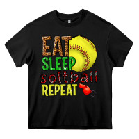 Black eat sleep softball repeat Heavy Core Tee - texasbilliewilder