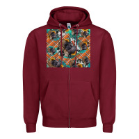 Burgundy Thanksgiving Turkey sunflower turquoise Zipper Hoodie - NancyCooperArtShop