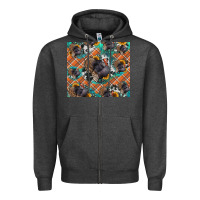 Charcoal Heather Thanksgiving Turkey sunflower turquoise Zipper Hoodie - NancyCooperArtShop