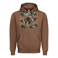 Chestnut Thanksgiving Turkey sunflower turquoise Zipper Hoodie - NancyCooperArtShop