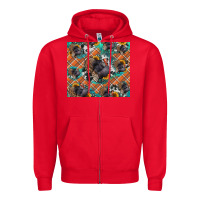 Red Thanksgiving Turkey sunflower turquoise Zipper Hoodie - NancyCooperArtShop
