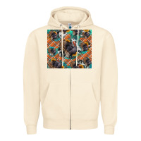Sandshell Thanksgiving Turkey sunflower turquoise Zipper Hoodie - NancyCooperArtShop