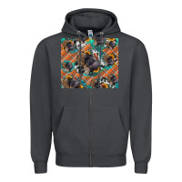 Smoke Thanksgiving Turkey sunflower turquoise Zipper Hoodie - NancyCooperArtShop