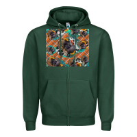 Sports Green Thanksgiving Turkey sunflower turquoise Zipper Hoodie - NancyCooperArtShop