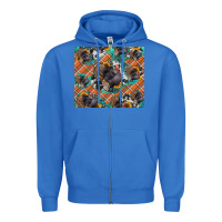 True Royal Thanksgiving Turkey sunflower turquoise Zipper Hoodie - NancyCooperArtShop