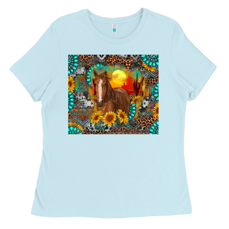 Western Horse And Desert Tumbler Ladies Tee by RanaPortraitStore | Teevron