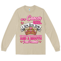 Mushroom As A Cancer Girl I Was Born With My Heart On My Sleeve And A Mouth Long Sleeve Tee - Jasminsmagicworld