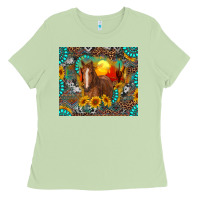 Matcha western horse and desert tumbler Ladies Tee - RanaPortraitStore