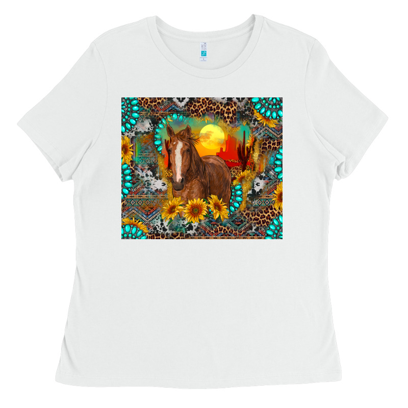 Western Horse And Desert Tumbler Ladies Tee by RanaPortraitStore | Teevron