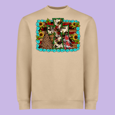 Christmas Cross Heavyweight Sweatshirt Designed By Jahusdesignshop