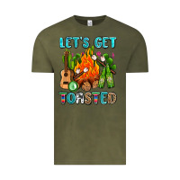 Vintage Olive let's get toasted with camp fire Vintage Tee - AdoDesignShop