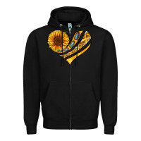Black Childhood Cancer Awareness heart Zipper Hoodie - NancyCooperArtShop