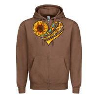 Chestnut Childhood Cancer Awareness heart Zipper Hoodie - NancyCooperArtShop