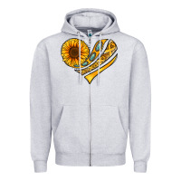 Heather Grey Childhood Cancer Awareness heart Zipper Hoodie - NancyCooperArtShop