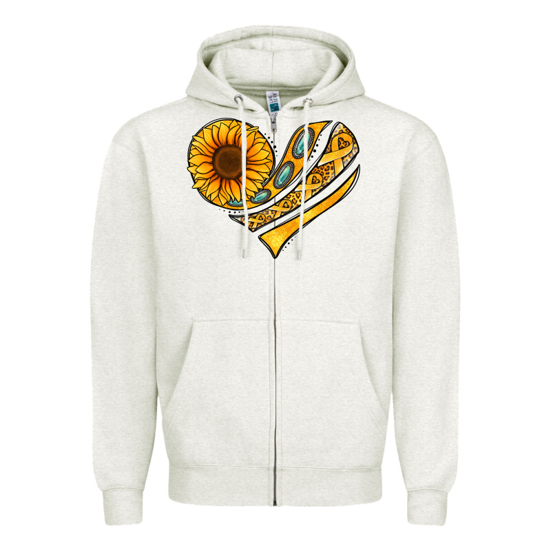 Childhood Cancer Awareness Heart Zipper Hoodie by NancyCooperArtShop | Teevron