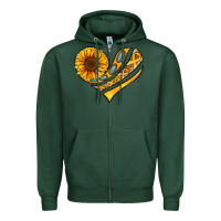 Sports Green Childhood Cancer Awareness heart Zipper Hoodie - NancyCooperArtShop