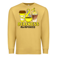 Antique Gold deafness awareness coffee cups Premium Sweatshirt - Artiststas