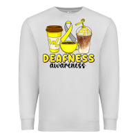 Dove Grey deafness awareness coffee cups Premium Sweatshirt - Artiststas