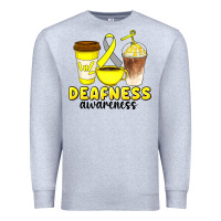 Heather Grey deafness awareness coffee cups Premium Sweatshirt - Artiststas