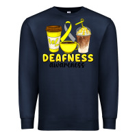 Navy deafness awareness coffee cups Premium Sweatshirt - Artiststas