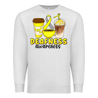 Oatmeal Heather deafness awareness coffee cups Premium Sweatshirt - Artiststas