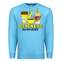 Ocean Blue deafness awareness coffee cups Premium Sweatshirt - Artiststas