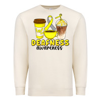 Deafness Awareness Coffee Cups Premium Sweatshirt | Teevron