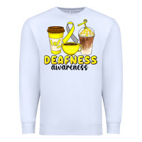 White deafness awareness coffee cups Premium Sweatshirt - Artiststas