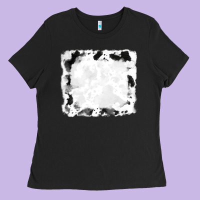 Ladies Tee black and white cowhide frames