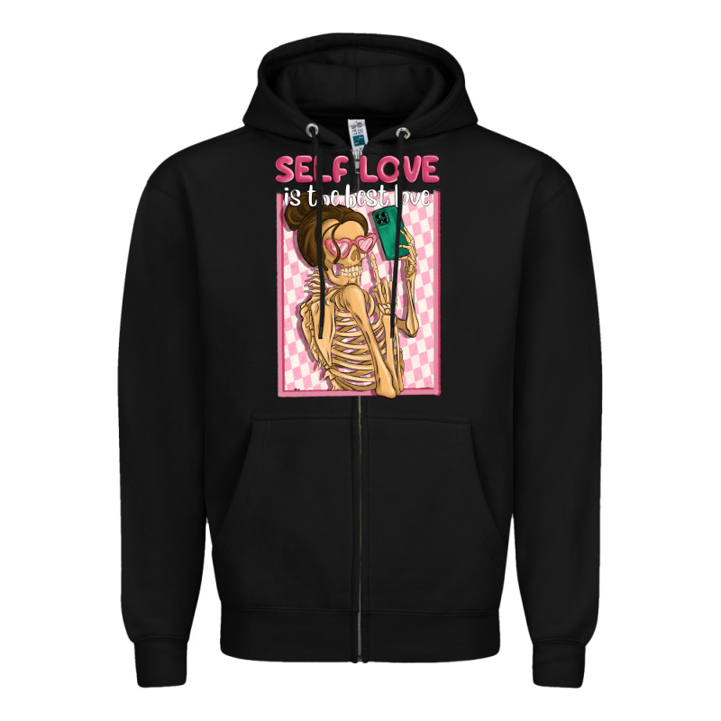 Self Love Is The Best Love Zipper Hoodie by MaliasSmallBusiness | Teevron