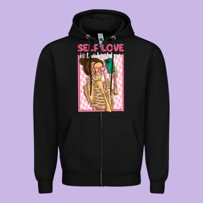 Self Love Is The Best Love Zipper Hoodie Designed By Maliassmallbusiness