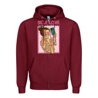 Burgundy self love is the best love Zipper Hoodie - MaliasSmallBusiness