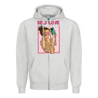 Dove Grey self love is the best love Zipper Hoodie - MaliasSmallBusiness