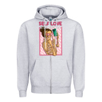 Heather Grey self love is the best love Zipper Hoodie - MaliasSmallBusiness