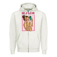 Oatmeal Heather self love is the best love Zipper Hoodie - MaliasSmallBusiness