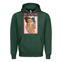 Sports Green self love is the best love Zipper Hoodie - MaliasSmallBusiness