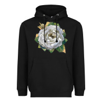 Black Pillow Fight Rose Heavyweight Hoodie - LillyAllenDesigns