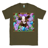 Army Green easter cow eggs flowers daisys Classic Tee - Artiststas