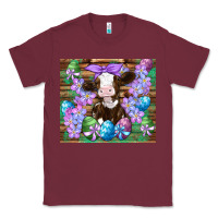 Burgundy easter cow eggs flowers daisys Classic Tee - Artiststas