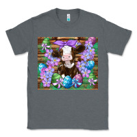 Charcoal Heather easter cow eggs flowers daisys Classic Tee - Artiststas