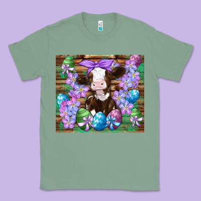 Easter Cow Eggs Flowers Daisys Classic Tee Designed By Artiststas