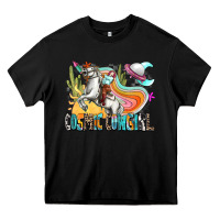 Black cosmic cowgirl Heavy Core Tee - Zillion Design Studio