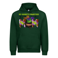 Forest Green my favorite monsters calls me mom Urban Hoodie - CowGirlArtShop