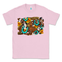 Bubblegum Pink western cowhide horseshoe sunflower background Classic Tee - AdoDesignShop
