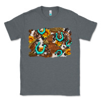 Charcoal Heather western cowhide horseshoe sunflower background Classic Tee - AdoDesignShop