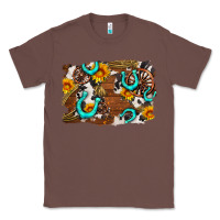Chestnut western cowhide horseshoe sunflower background Classic Tee - AdoDesignShop